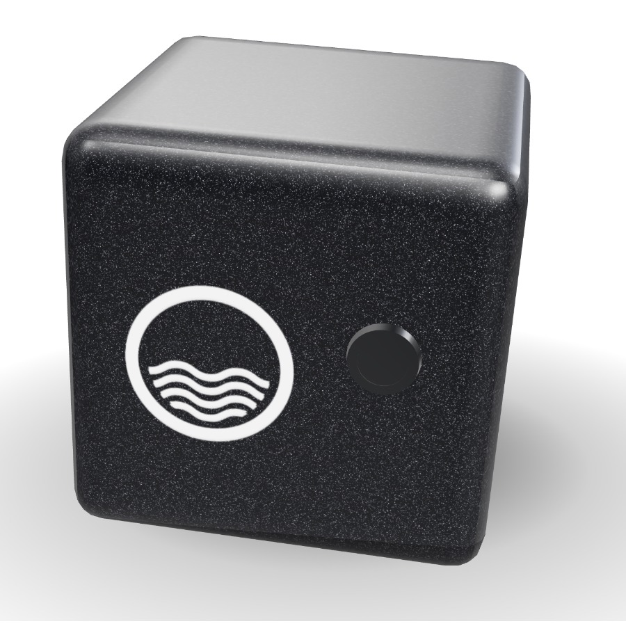 Câmera térmica SAFEBOAT — case compacto com a marca e a lente térmica
